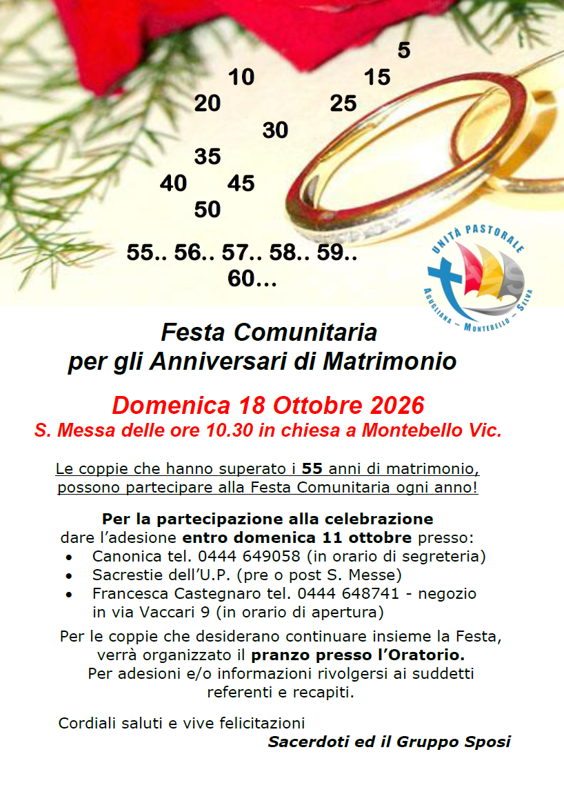 Festa Comunitaria dei Lustri e Anniversari di Matrimonio 2026